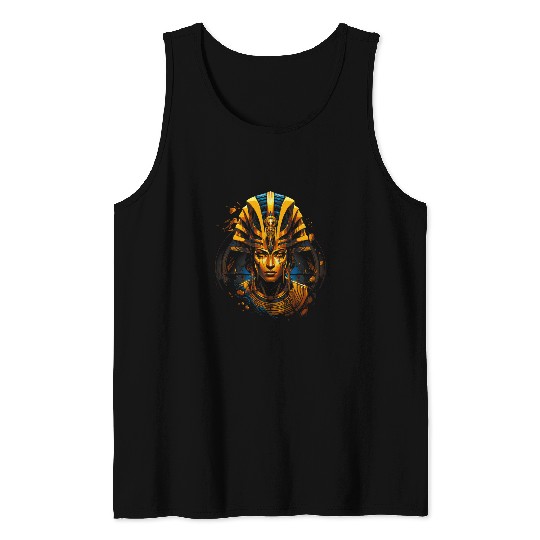 Vibrant Celestial Mythic Egyptian Divinity Tank Tops