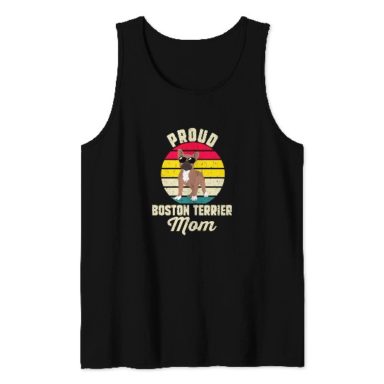Womens Proud Boston Terrier Mom Border Collie Tank Tops