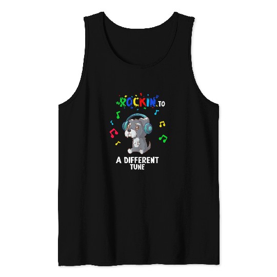 Rockin to a Different Tune Autism Warrior 19 Tank Tops