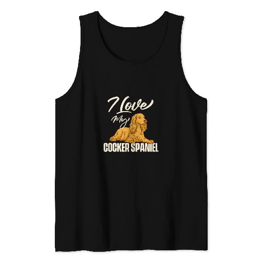 I Love My Cocker Spaniel Animal Rescuer Animal Dog Lover Tank Tops