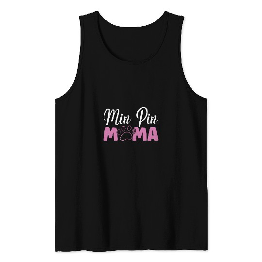 Women Cute Miniature Pinscher Dog Paw Girls Min Pin Mama Tank Tops