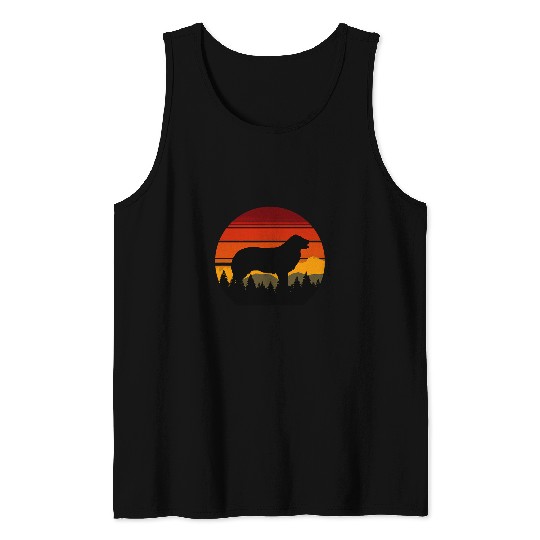 vintages Rugged Country Sky Forest Border Collie Dog 1 Tank Tops