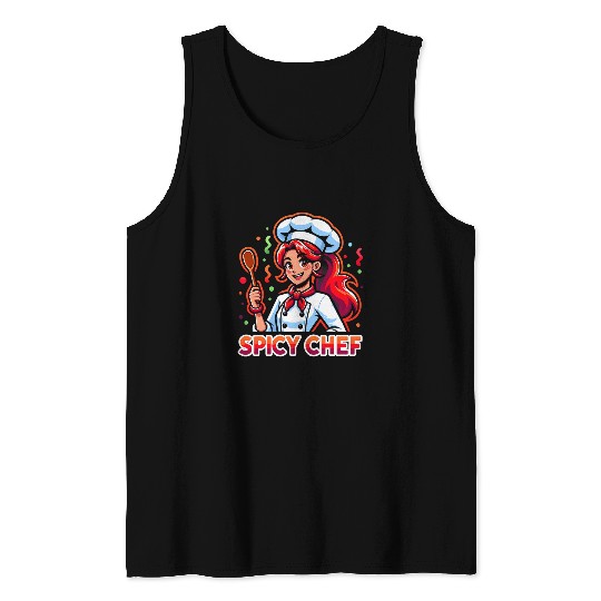 Spicy Chef Redhead Funny Graphic Tees Tank Tops
