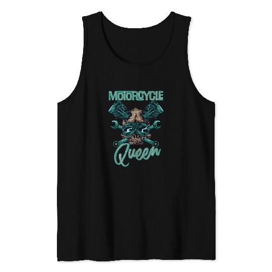 Womens Motorcycle Queen Biker Girl Vintage Tank Tops