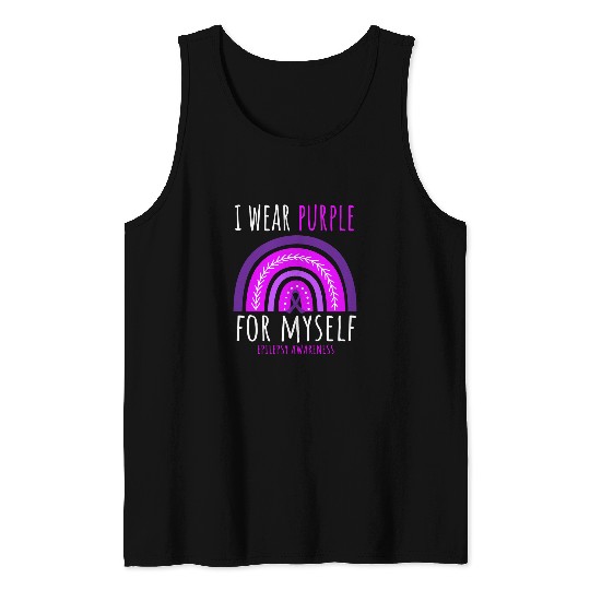 Women Men Kids I Wear Purple For Myself Epilepsy Awareness Tank Tops