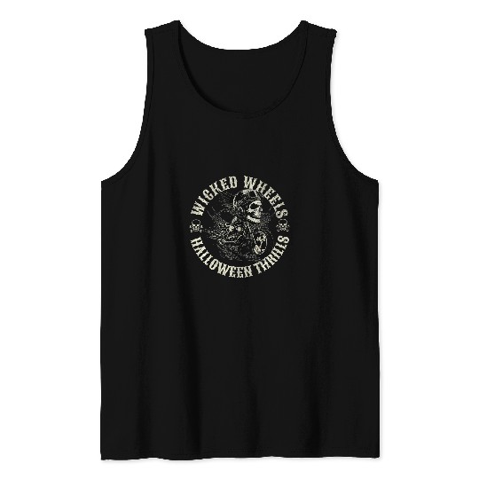 Wicked Wheels Halloween Thrills 2Motorcycle Halloween Tank Tops