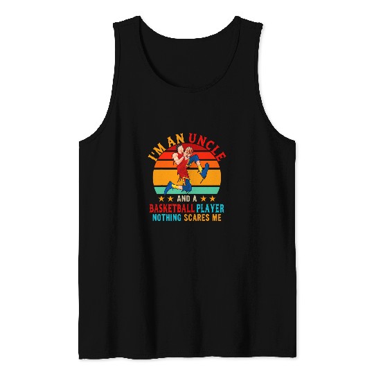 vintages Retro Im An Uncle And A Basketball Player Family Tank Tops