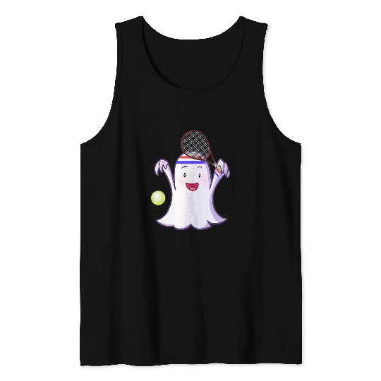 Tennis ghosts with Sweat Band Funny Tennis Coachs Halloween Tank Tops