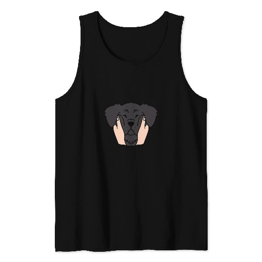 Newfoundland Dog Chubby Cheeks Funny Dog Tank Tops