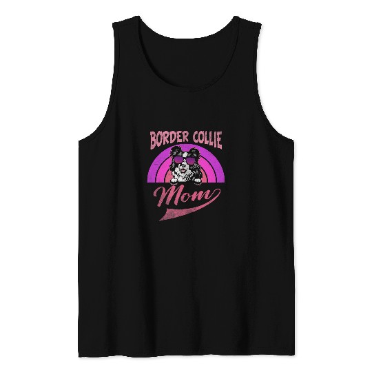 vintages Border Collie Mom Mothers Day Tank Tops