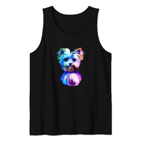 Yorkie Colorful Art Yorkshire Terrier Dog Lover Tank Tops