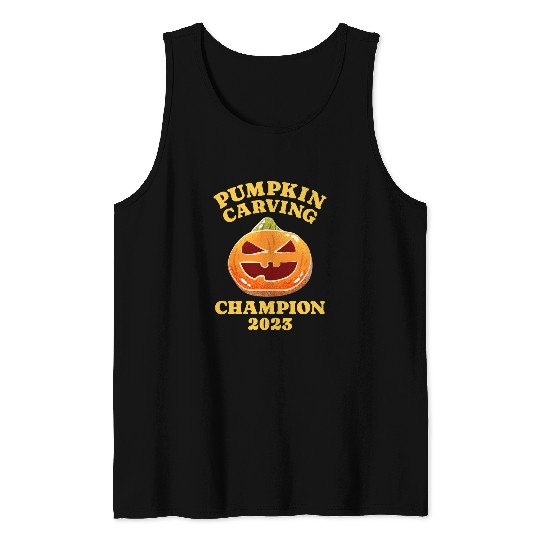 Pumpkin Carving Contest Champion Halloween Party Games Tank Tops
