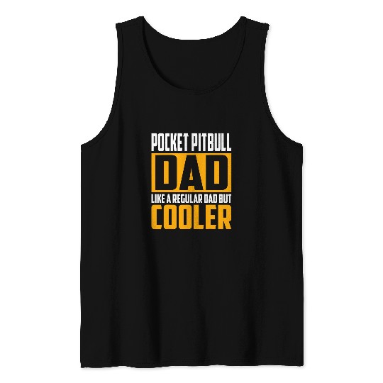 Mens Pocket Pitbull Dad Like a Regular Dad but Cooler Tank Tops