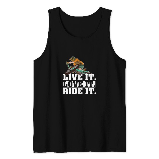 Live Mountain Bike Love MTB and Ride Mountain Bike Tank Tops