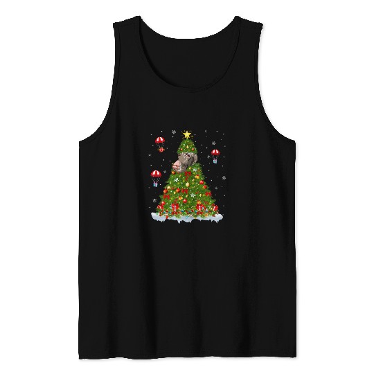 xmass Matching German Shorthaired Pointer Dog Christmas Tree Tank Tops