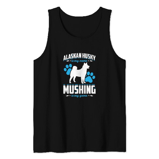 Mushing Race For Dog Sledding Dog Sled Rider Musher Sledder Tank Tops