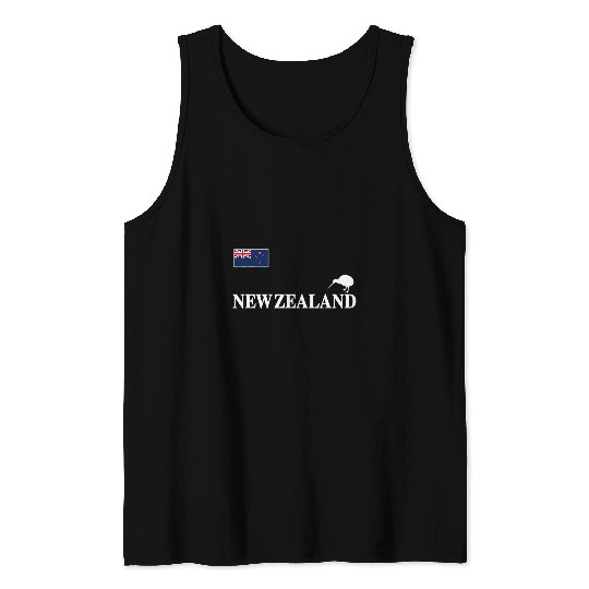 New Zealand Flag Kiwi Rugby Soccer Football Basketball Cheer Gift Tank Tops
