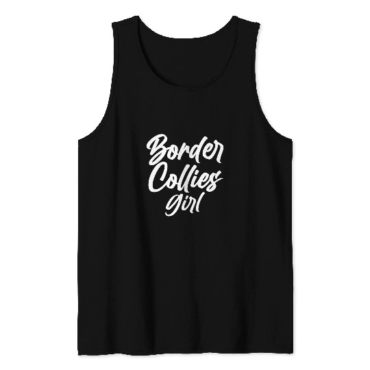 Womens Border Collie Girl Border Collie Tank Tops
