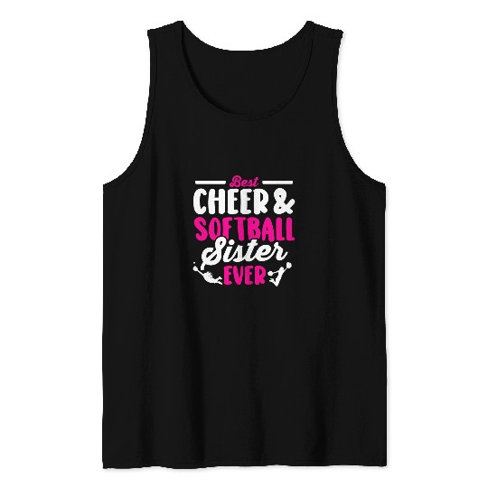 Funny Softball Cheer Lover Graphic Cheer Sister Softball Tank Tops
