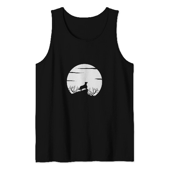 Welsh Springer Spaniel Shadow in Moon for Halloween Tank Tops
