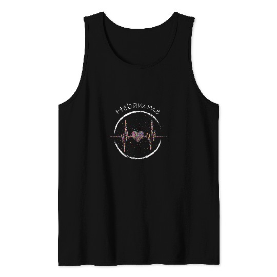 Womens Midwife Heartbeat Birth Aid Doula Gift Tank Tops