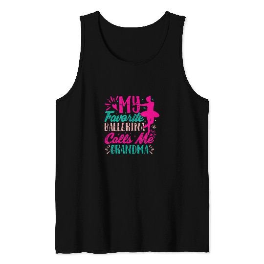 Womens Ballerina Grandma Design For Ballet Dance Grandmother Tank Tops