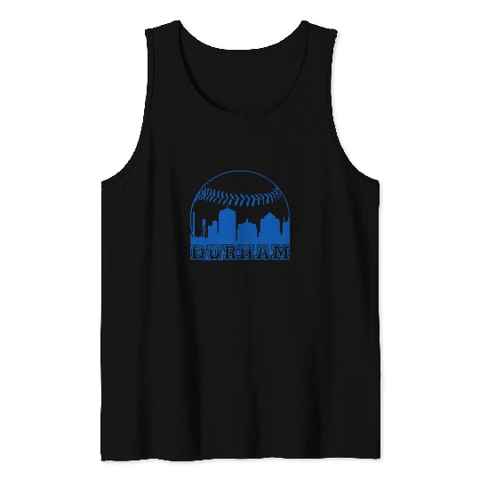 vintages Durham NC Cityscape Baseball Tank Tops