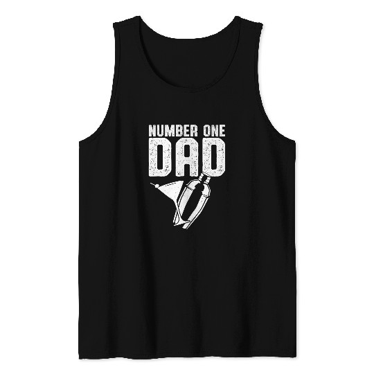 Number One Dad Men Intoxicologist Cocktail Lover Bartender Tank Tops
