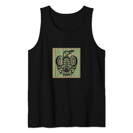 Pacific Northwest Coast Native American Indian Style Bird 2 Tank Tops