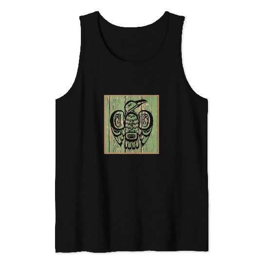 Pacific Northwest Coast Native American Indian Style Bird 2 Tank Tops