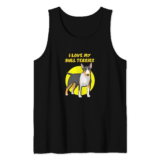I Love My Black Tan White Bull Terrier Tank Tops