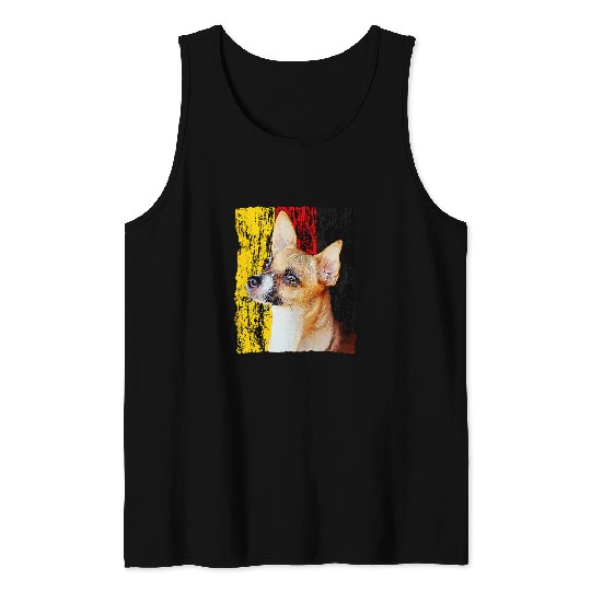 Patriotic Chihuahua German Flag Germany Flag Puppy Dog Tank Tops