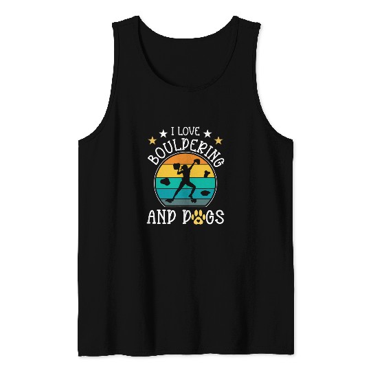 vintages Rock Climbing Climb Retro I Love Bouldering And Dogs Tank Tops