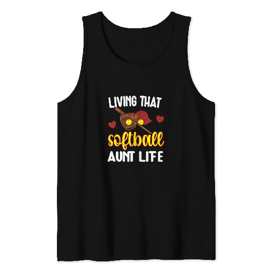 Softball Aunt Life Proud Softball Auntie Tank Tops