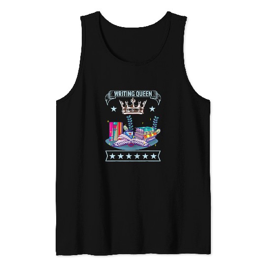 Writing Queen Book Author Writer 1 Tank Tops