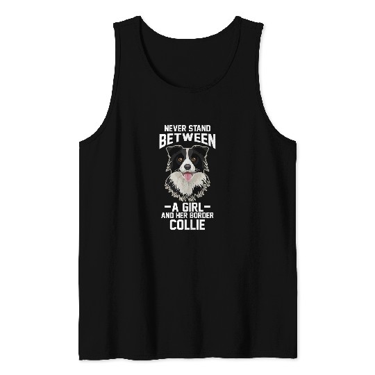Womens Girl and her Border Collie Border Collie Tank Tops