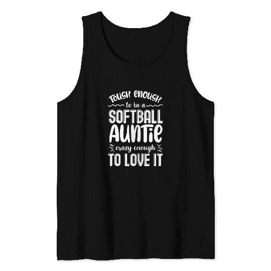 Softball Aunt of Softball Player Auntie Softball Fan 1 Tank Tops