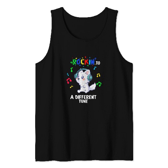 Rockin to a Different Tune Autism Warrior 9 Tank Tops