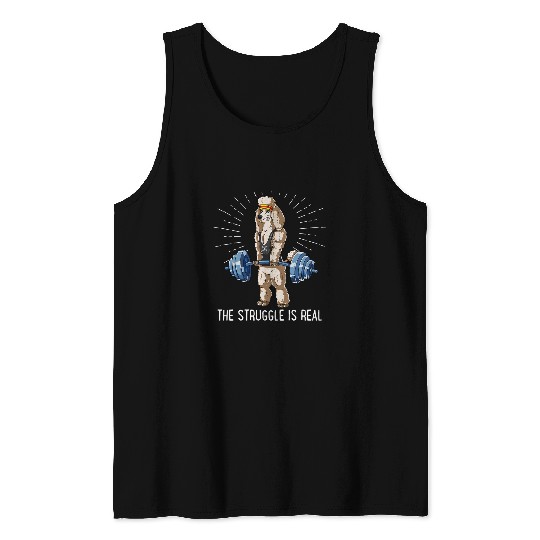 Struggle Is Real Poodle Deadlift Fitness Gym Tank Tops