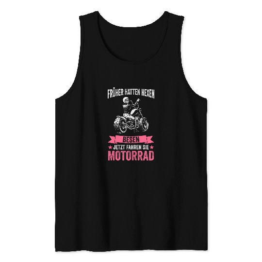 Womens Motorcycle witches motorcyclist biker Tank Tops