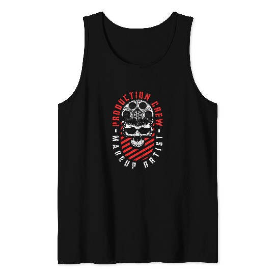 Production Crew Makeup Artist Movie Film Halloween Skull Tank Tops