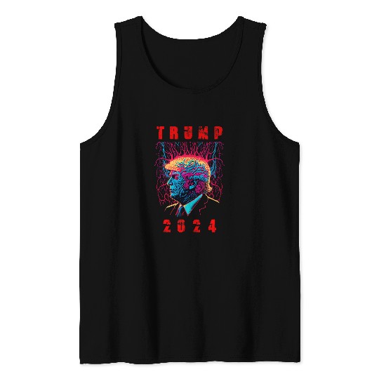 Trump 2024 men women nervous art Trump 2024 Trump Lovers Tank Tops