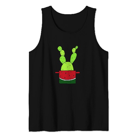 Watermelon Pot Cactus Tank Tops