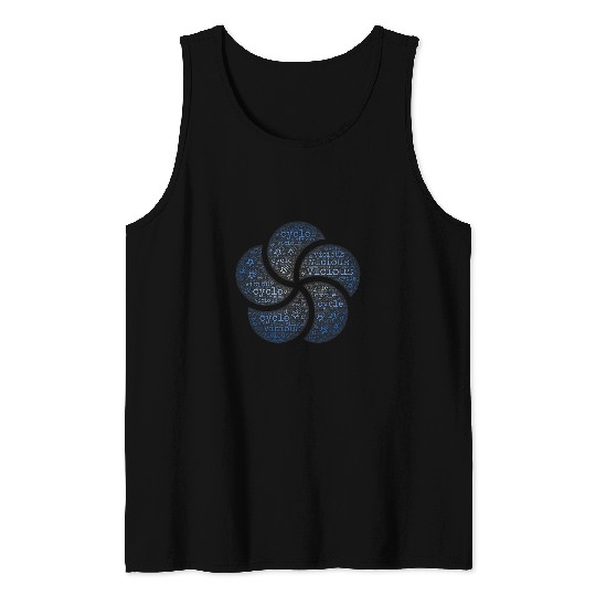WORD CLOUD ART abstract shapes vicious cycle Tank Tops