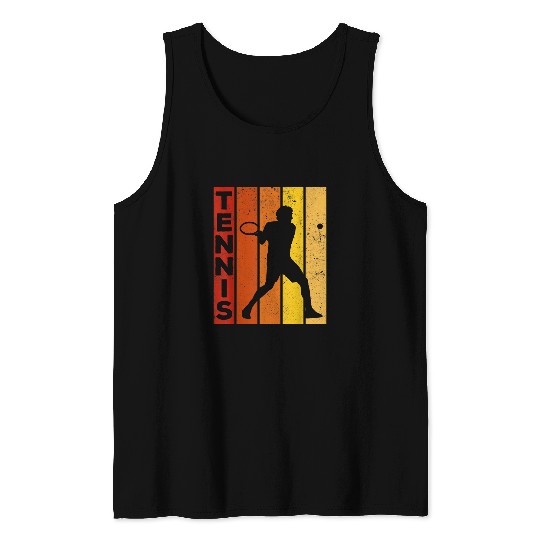 Tennis Player Tennis Game Retro vintages Figure Tank Tops