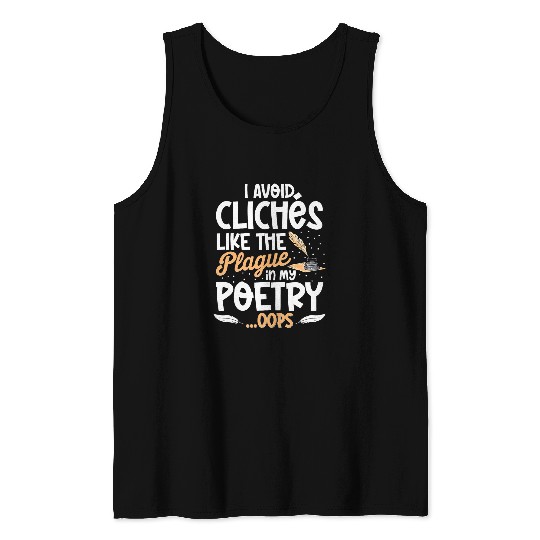 Poetry Poem Author Literature Book Lover Book Worm Poet 10 Tank Tops