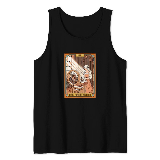 Yarn Lover Wool Spinning Wheel The Fiber Artist Tarot Card Tank Tops