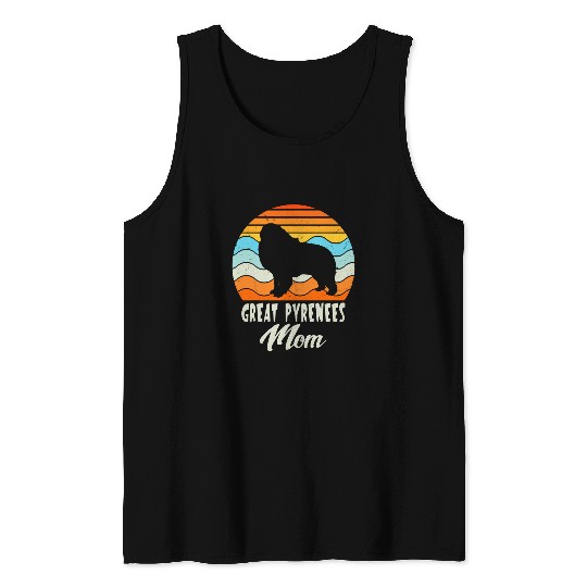 vintages Great Pyrenees Mom Dog Cute Funny Mother Gift Tank Tops