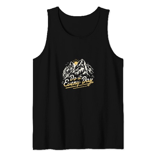 Outdoor Hiking Mountaineering Climbing Conquer the Peak 3 Tank Tops