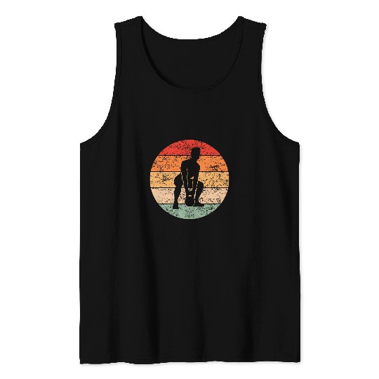 Kettlebell Exercise Bodybuilding Strength Training Fitness Retro Tank Tops